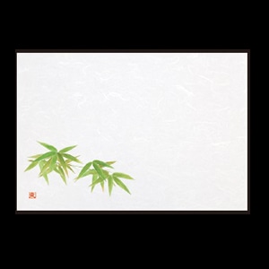 若泉漆器 尺3寸長手 和紙敷マット 笹 5月～6月 B-26-47 100枚/束（ご注文単位1束）【直送品】