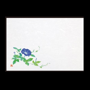 若泉漆器 尺3寸長手 和紙敷マット 朝顔 7月～8月 B-26-48 100枚/束（ご注文単位1束）【直送品】