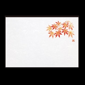 若泉漆器 尺3寸長手 和紙敷マット 紅葉2 9月～10月 B-26-53 100枚/束（ご注文単位1束）【直送品】