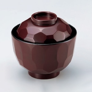 若泉漆器 真3.2寸亀甲小吸椀　吟朱  W-9-92 1個（ご注文単位1個）【直送品】