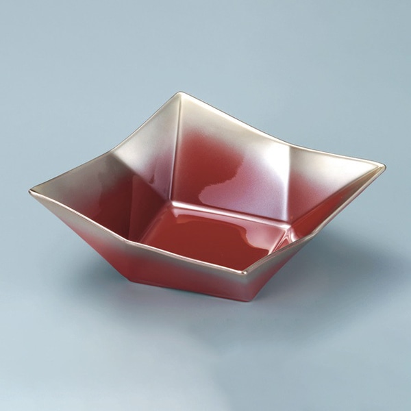 若泉漆器 7寸スクウェア鉢　朱金ぼかし  M-15-97 1個（ご注文単位1個）【直送品】