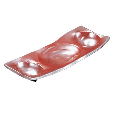 若泉漆器 三彩盛皿　赤銀メタ  M-16-9 1個（ご注文単位1個）【直送品】