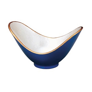 若泉漆器 優山鉢　藍釉内白アクア天金  M-16-86 1個（ご注文単位1個）【直送品】