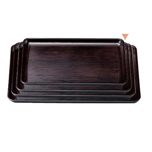 若泉漆器 新ハケ目盆　溜　　尺2寸 ノンスリップ加工 B-11-64 1個（ご注文単位1個）【直送品】