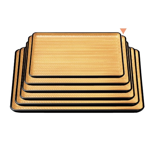 若泉漆器 竹目長手盆　白木天黒　尺2寸  B-11-77 1個（ご注文単位1個）【直送品】