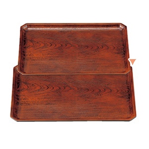 若泉漆器 長角木目隅切盆　栃　尺3寸  B-12-69 1個（ご注文単位1個）【直送品】