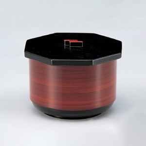 若泉漆器 ミニ切立飯器　チーク木目内朱  W-11-25 1個（ご注文単位1個）【直送品】