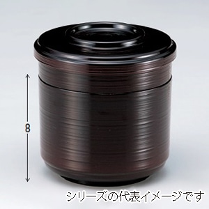 若泉漆器 3.7寸刷毛目飯器　溜内朱1段  W-11-26 1個（ご注文単位1個）【直送品】