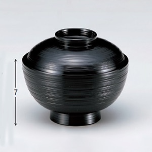 若泉漆器 4寸小丸刷毛目椀　黒内朱  W-11-28 1個（ご注文単位1個）【直送品】