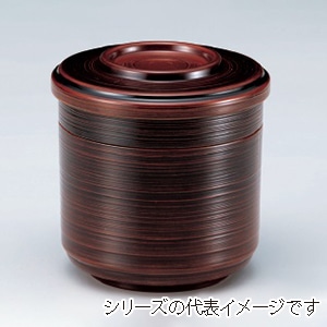 若泉漆器 3.7寸刷毛目飯器　栃内黒塗  W-11-30 1個（ご注文単位1個）【直送品】