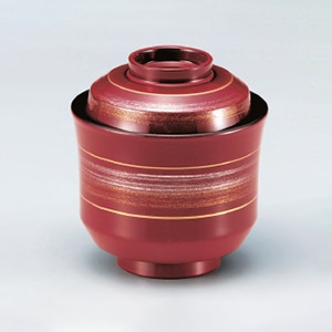 若泉漆器 2.6寸京型吸椀　朱金銀かすり  W-10-16 1個（ご注文単位1個）【直送品】