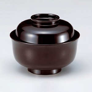 若泉漆器 4.5寸羽反椀　溜内黒塗  W-11-33 1個（ご注文単位1個）【直送品】