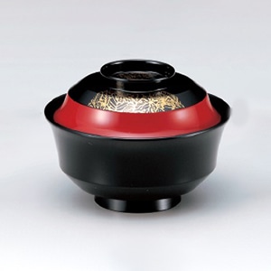 若泉漆器 4寸天竜寺椀　市松葉S・H塗  W-10-78 1個（ご注文単位1個）【直送品】