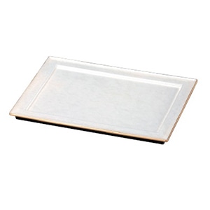 若泉漆器 8.5寸長手懐石プレート 白アクア渕金 M-15-91 1個(ご注文単位1個)【直送品】