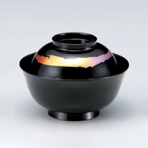 若泉漆器 4寸羽反吸椀　雅銀河S・H塗  W-10-90 1個（ご注文単位1個）【直送品】