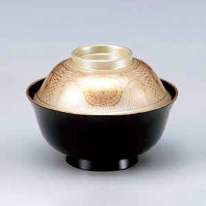 若泉漆器 4寸羽反吸椀　銀透き金蘭S・H塗  W-10-91 1個（ご注文単位1個）【直送品】