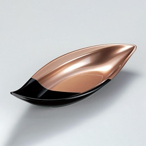 若泉漆器 しずく鉢　ブラウンメタ／黒裏黒塗 小 M-16-5 1個（ご注文単位1個）【直送品】