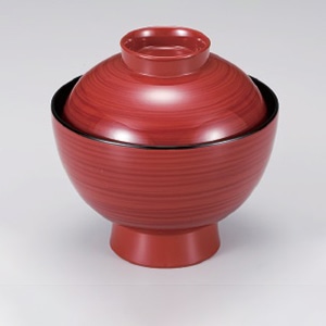 若泉漆器 小丸椀　朱木目  W-9-97 1個（ご注文単位1個）【直送品】