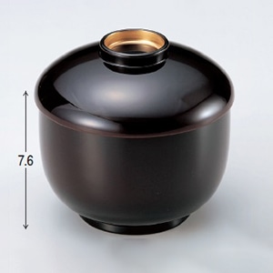 若泉漆器 三笠飯椀　溜内朱つば金  W-10-14 1個（ご注文単位1個）【直送品】