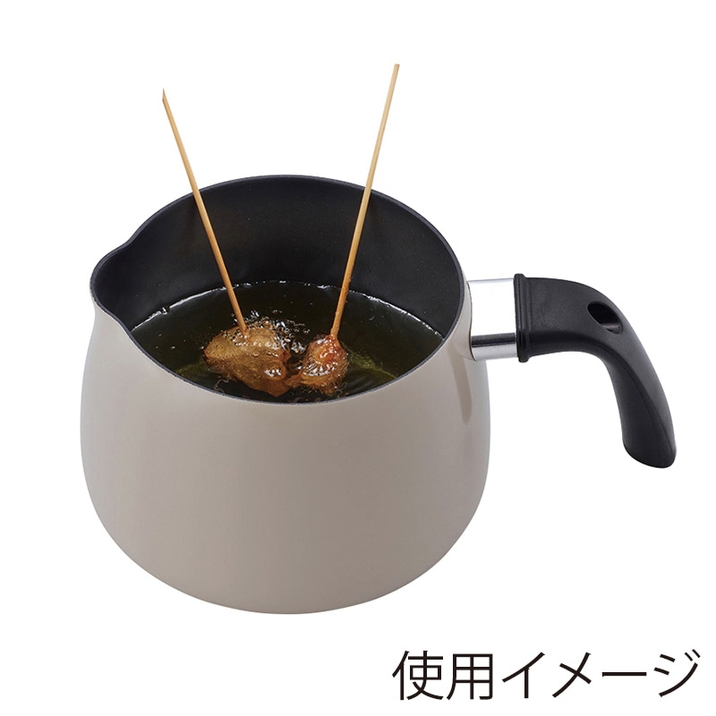 F&Dマーケティング チャームキッチン マルチポット IH対応 16cm グレー FDR-331 1個(ご注文単位1個)【直送品】