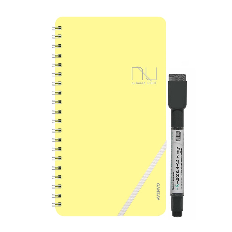 欧文印刷 ノート型ホワイトボード nu board ライト イエロー NULT01YW04 1冊(ご注文単位1冊)【直送品】