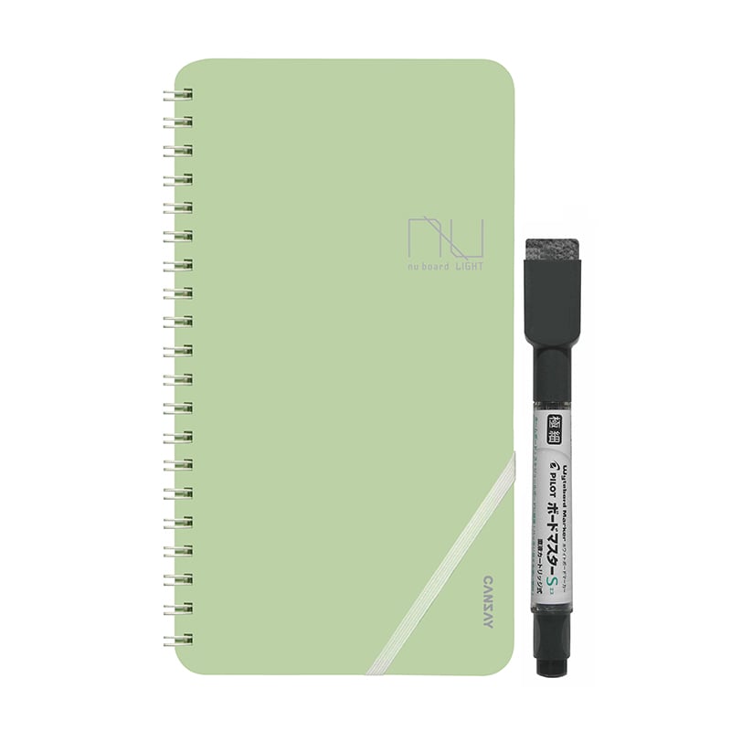欧文印刷 ノート型ホワイトボード nu board ライト グリーン NULT01GR04 1冊(ご注文単位1冊)【直送品】