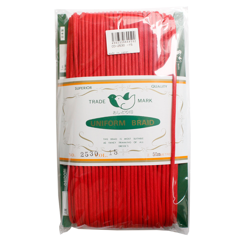 一井商店 ワックスコード 径3mm×50m 赤 CD2530-15 1巻(ご注文単位1巻)【直送品】