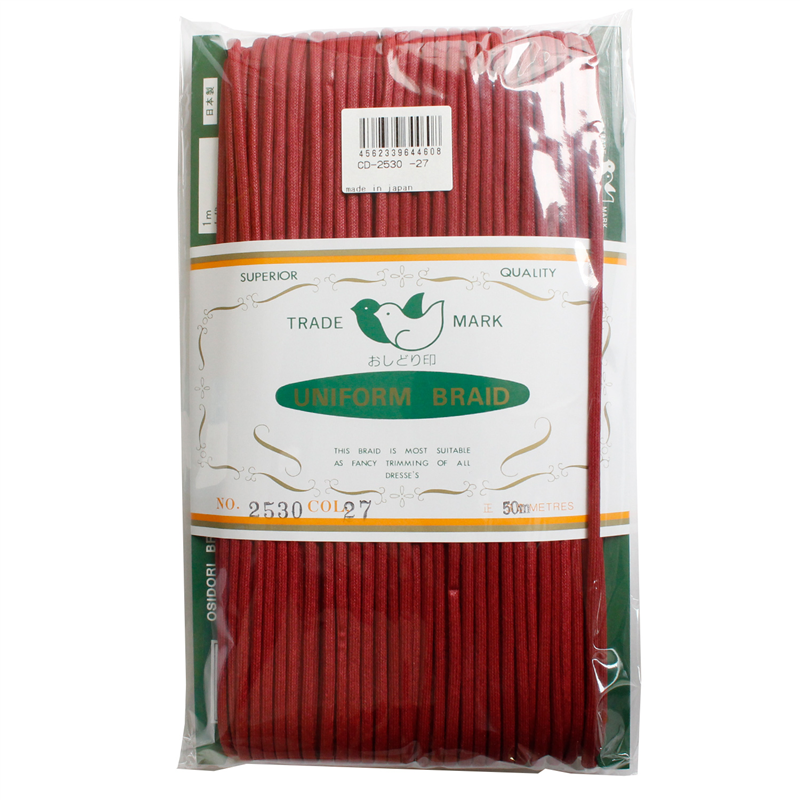 一井商店 ワックスコード 径3mm×50m エンジ CD2530-27 1巻(ご注文単位1巻)【直送品】