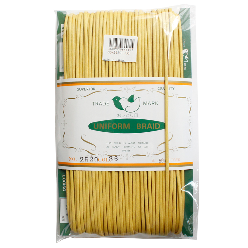 一井商店 ワックスコード 径3mm×50m 黄 CD2530-36 1巻(ご注文単位1巻)【直送品】