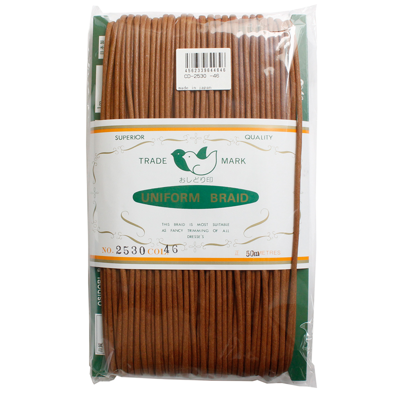 一井商店 ワックスコード 径3mm×50m 赤茶 CD2530-46 1巻（ご注文単位1巻）【直送品】