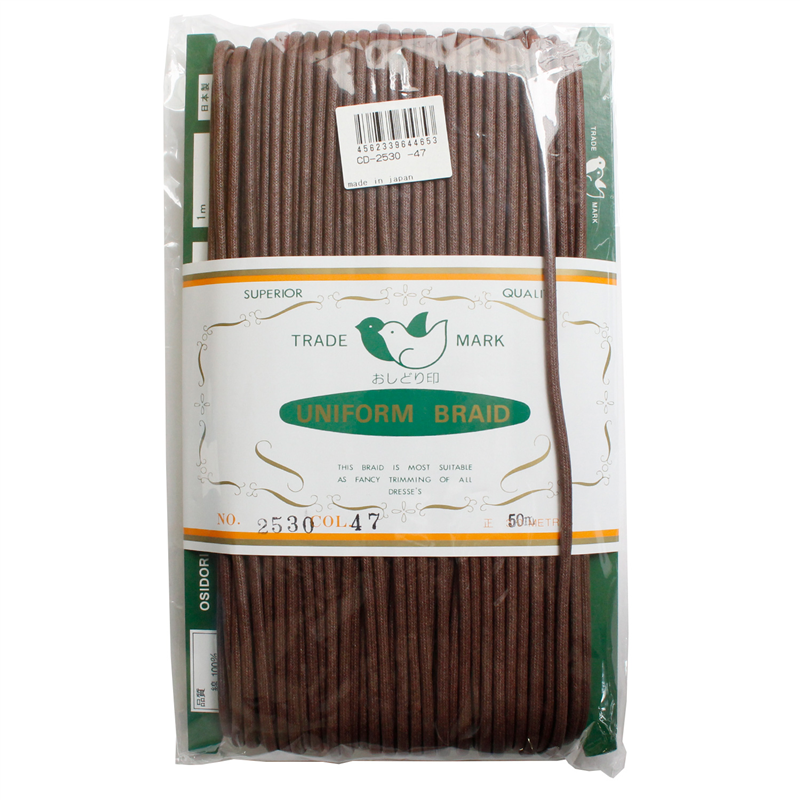 一井商店 ワックスコード 径3mm×50m 濃茶 CD2530-47 1巻（ご注文単位1巻）【直送品】