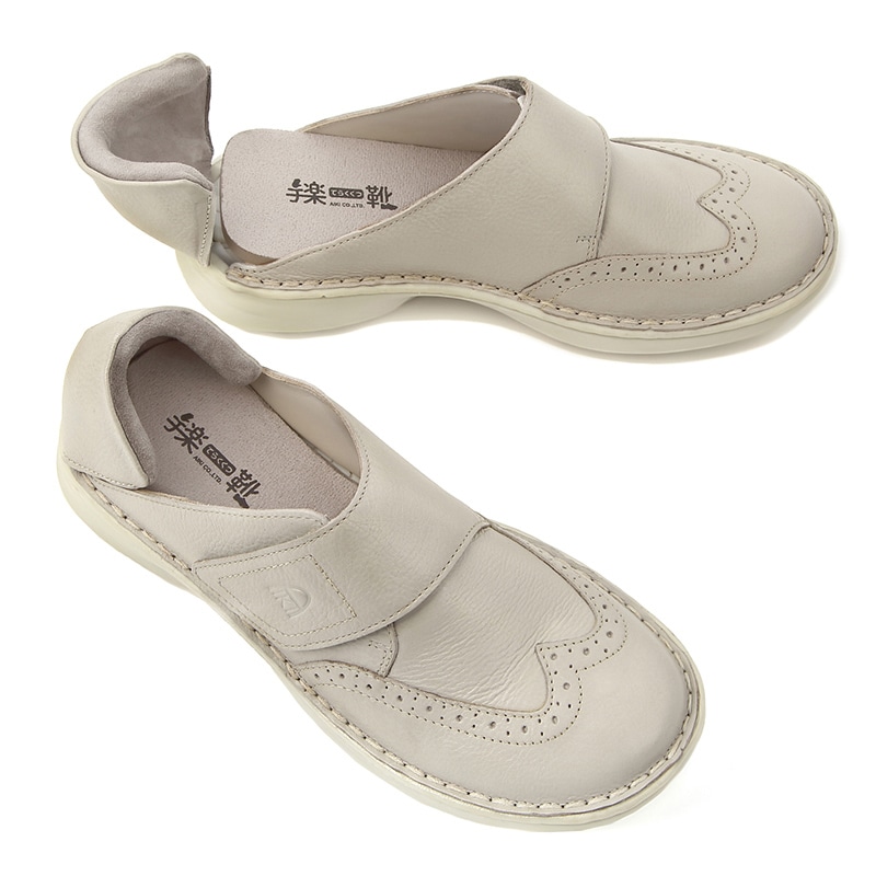 アイキ 手楽靴 女性用 25cm 白色 1組(ご注文単位1組)【直送品】