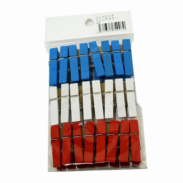 紺屋商事 ウッドピンチ 大サイズ フレンチカラー 24個入 00550011 1パック(ご注文単位1パック)【直送品】