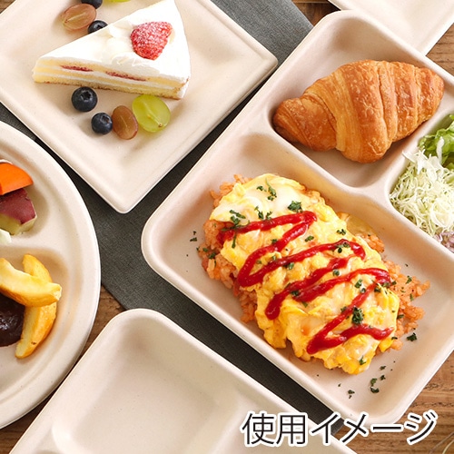 チェーンストリーム 紙皿 バガス三つ仕切りトレイ 1箱(ご注文単位1箱)【直送品】