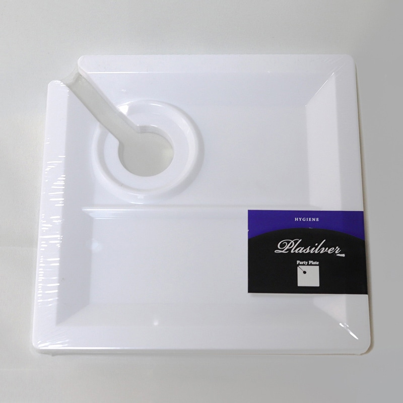 ティー・ティー・シー プラシルバー パーティープレート 白 5枚入 T-001W 1パック（ご注文単位10パック）【直送品】