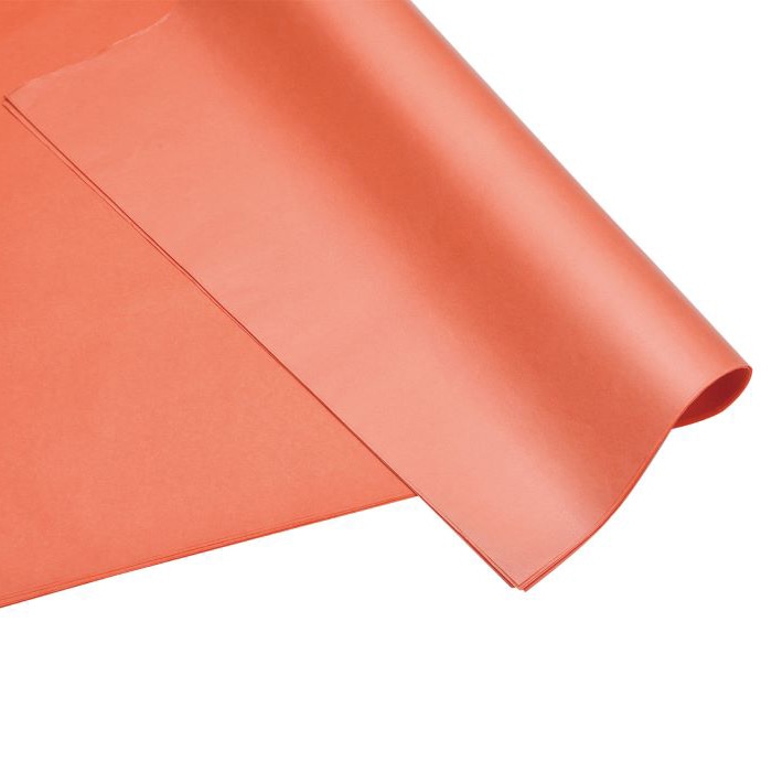 秦貴 ラッピングペーパー ユキナ薄葉紙 No.15 YKP-15 オレンジ 50枚/パック（ご注文単位1パック）【直送品】