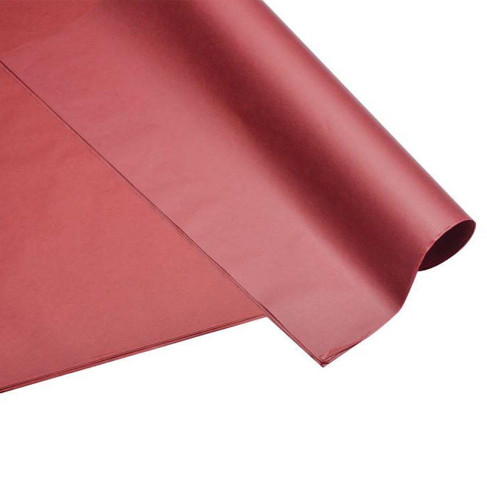 秦貴 ラッピングペーパー ユキナ薄葉紙 No.19 YKP-19 ワインレッド 50枚/パック（ご注文単位1パック）【直送品】