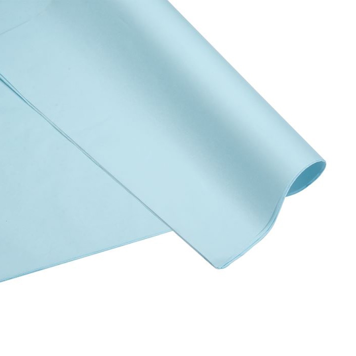 秦貴 ラッピングペーパー ユキナ薄葉紙 No.5 YKP-05 ライトブルー 50枚/パック（ご注文単位1パック）【直送品】