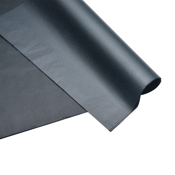 秦貴 ラッピングペーパー ユキナ薄葉紙 No.8 YKP-08 黒 50枚/パック（ご注文単位1パック）【直送品】