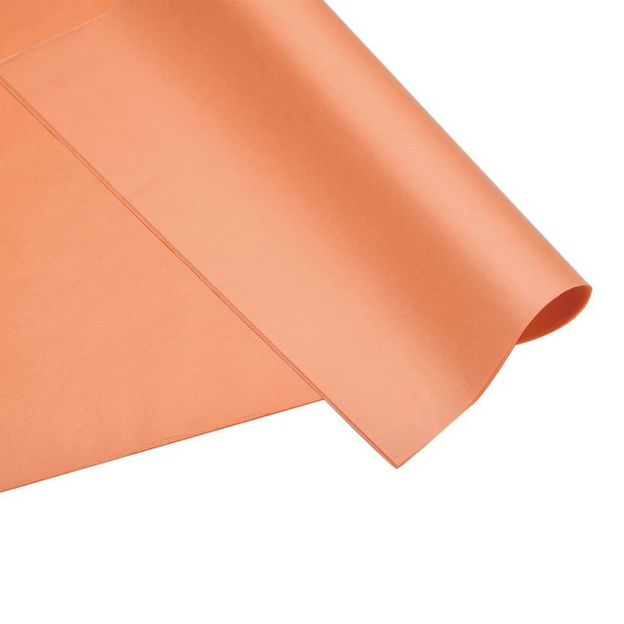 秦貴 ラッピングペーパー ユキナ薄葉紙 No.14 YKP-14 ライトオレンジ 50枚/パック（ご注文単位1パック）【直送品】