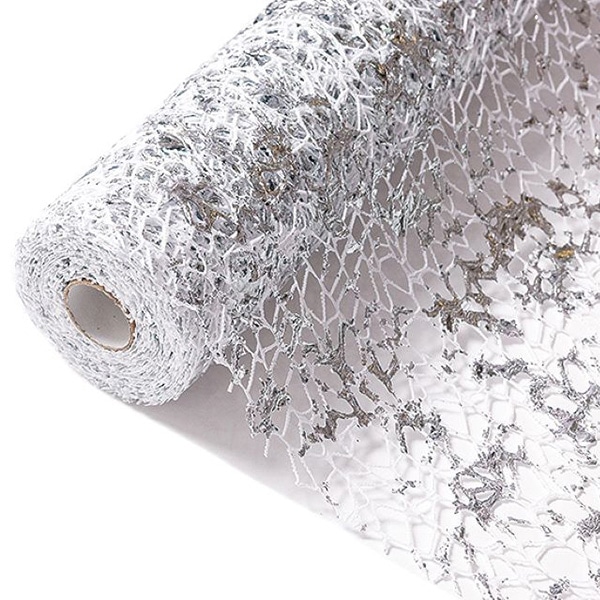 秦貴 ラッピングペーパー ゴールド・K・メッシュ No.2 シルバー FSK0094 1本(ご注文単位1本)【直送品】