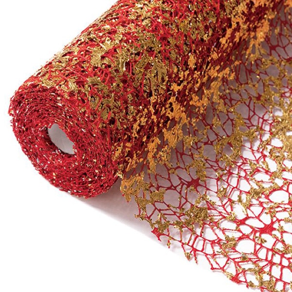 秦貴 ラッピングペーパー ゴールド・K・メッシュ No.3 レッド FSK0095 1本(ご注文単位1本)【直送品】