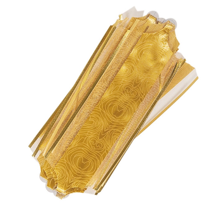 秦貴 ワンタッチリボン　フラアリー No.3　ゴールド WSKF003 1パック（ご注文単位1パック）【直送品】