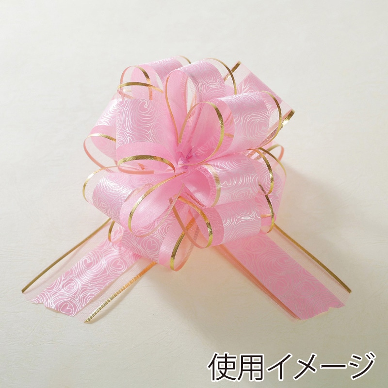 秦貴 ワンタッチリボン フラアリー No.7 ピンク WSKF007 1パック(ご注文単位1パック)【直送品】