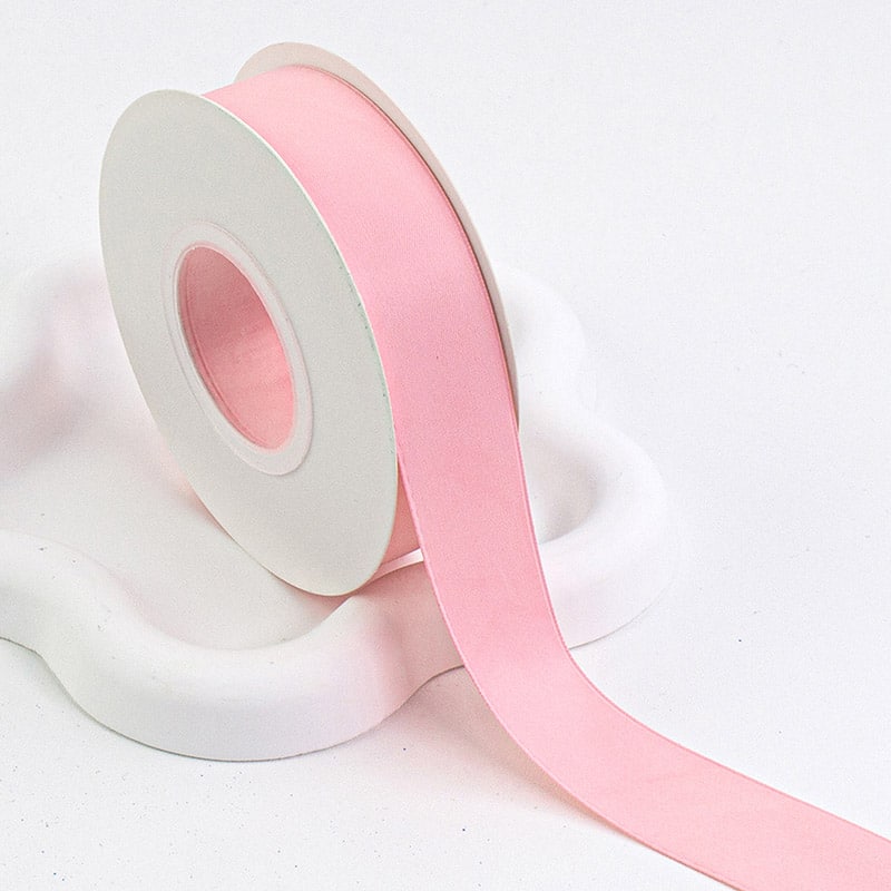 秦貴 マット織リボン 2.5cm 25mm×18m ピーチピンク M02 1個（ご注文単位1個）【直送品】