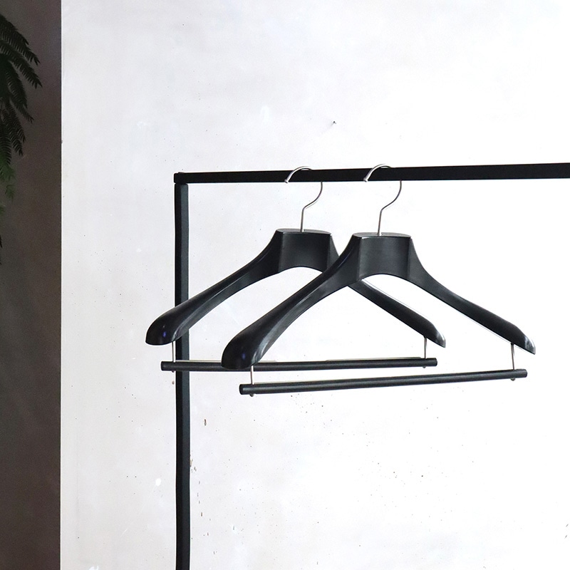 チャナカンパニー スーツ用バルミーハンガー 木目柄 軽量 ダークブラウン 10本セット ABC4160E-DB-10ST 1セット(ご注文単位10セット)【直送品】