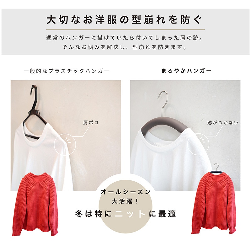 チャナカンパニー 肩をいためないまろやかハンガー ネイビー 10本セット TP-ECM02-38NVY-10ST 1セット(ご注文単位10セット)【直送品】