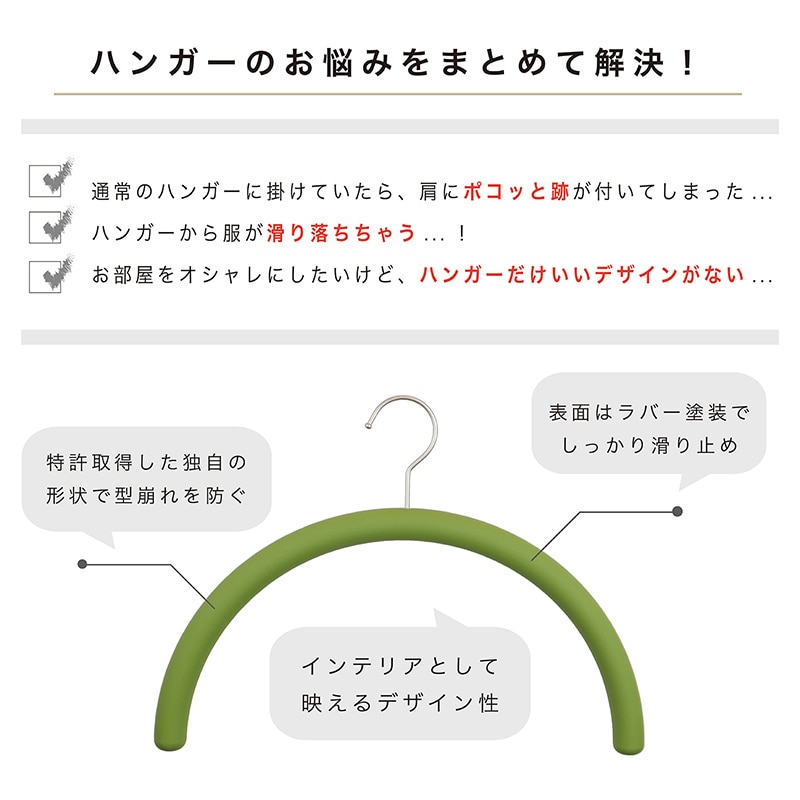 チャナカンパニー 肩をいためないまろやかハンガー ネイビー 10本セット TP-ECM02-38NVY-10ST 1セット(ご注文単位10セット)【直送品】