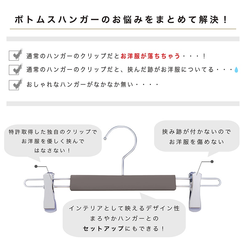 チャナカンパニー ボトムス用グリップクリップハンガー イエロー 10本セット BT-ECM02-32YEL-10ST 1セット(ご注文単位10セット)【直送品】