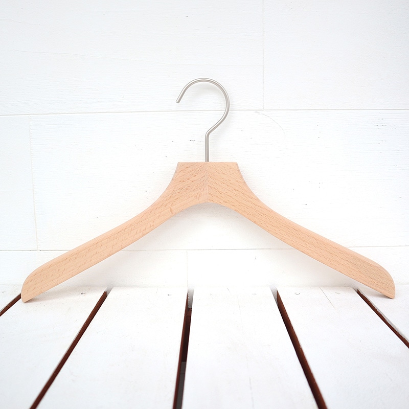 チャナカンパニー 木製ハンガー レディースシャツ用 ホワイトニッケルパーツ 10本セット TP-CHA3818W 1セット(ご注文単位10セット)【直送品】